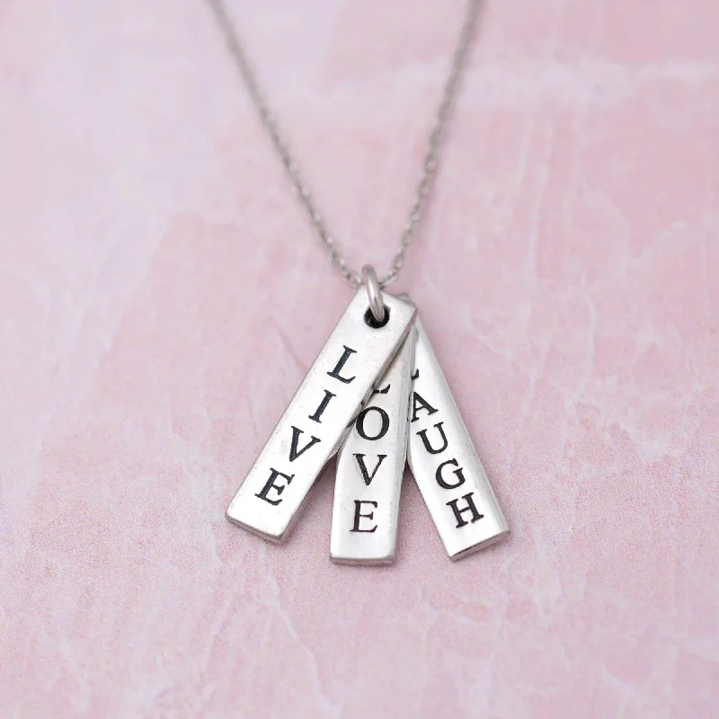 Live Love Laugh Pewter Necklace