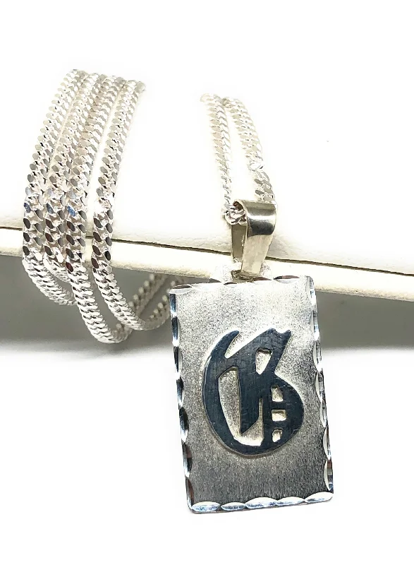 .925 Silver Custom Initial Pendant Necklace With Chain Options