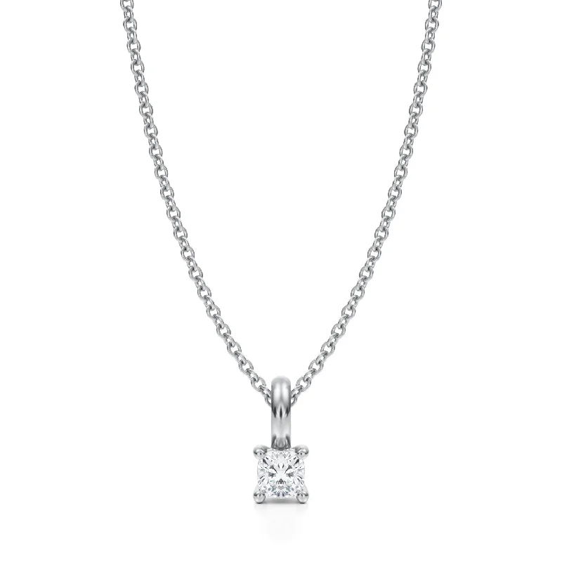 Cushion Lab Grown Diamond Solitaire Pendant