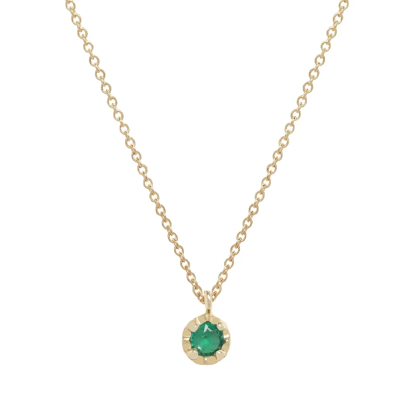 Emerald prong necklace