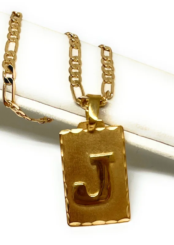 Gold Plated SILVER Custom Initial Pendant Necklace With Chain Options