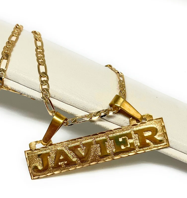 Gold Plated SILVER Custom Nameplate Pendant Necklace with Chain Options (N31)