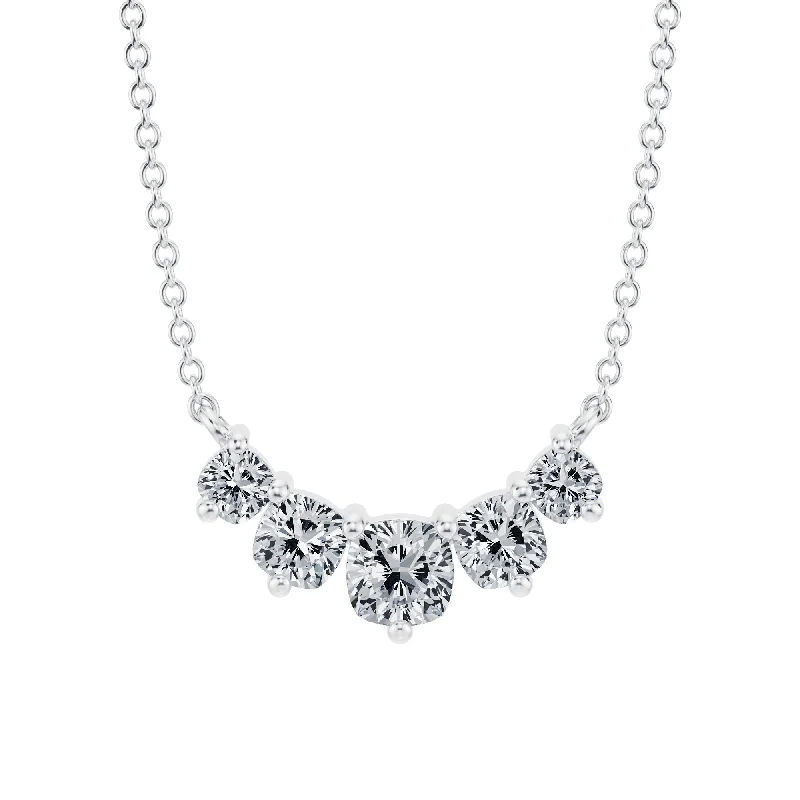 5 Graduated Cushion Lab Grown Diamond Necklace