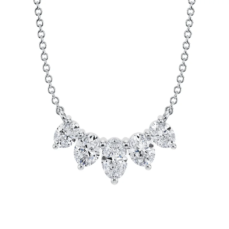 5 Graduated Oval Lab Grown Diamond Necklace