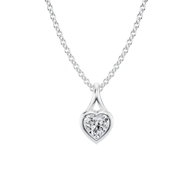 Heart Lab Grown Diamond Bezel Necklace