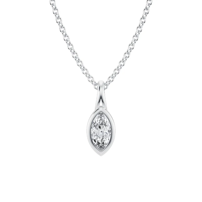 Marquise Lab Grown Diamond Bezel Necklace