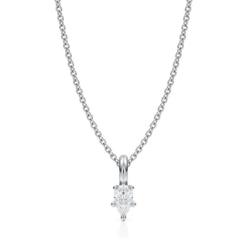 Pear Lab Grown Diamond Solitaire Pendant