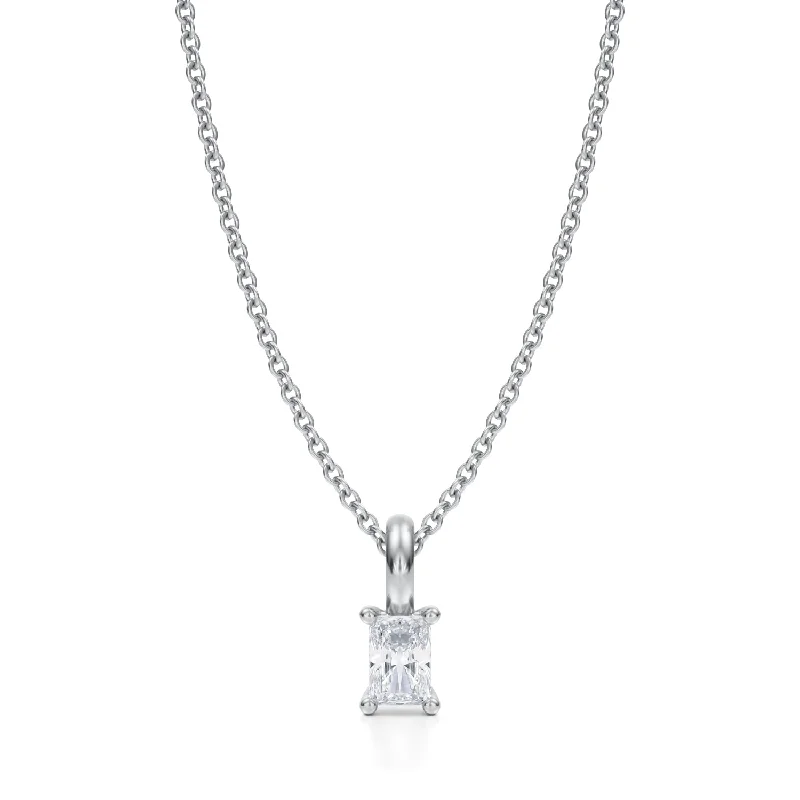 Radiant Lab Grown Diamond Solitaire Pendant