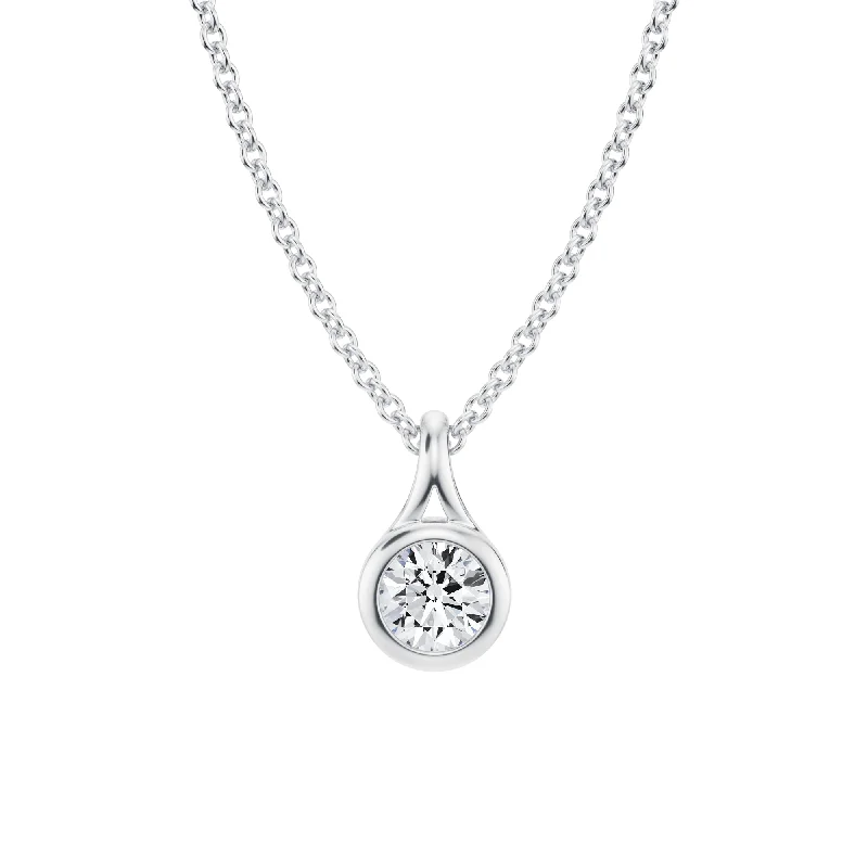 Round Lab Grown Diamond Bezel Necklace