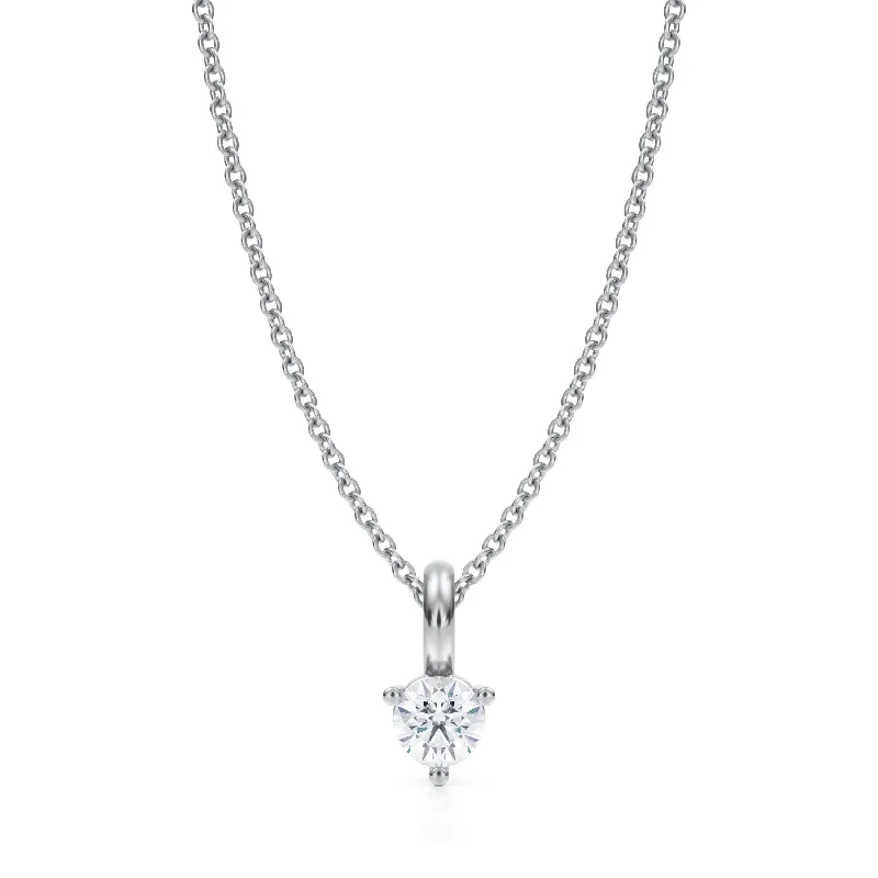 Round Lab Grown Diamond Solitaire Pendant