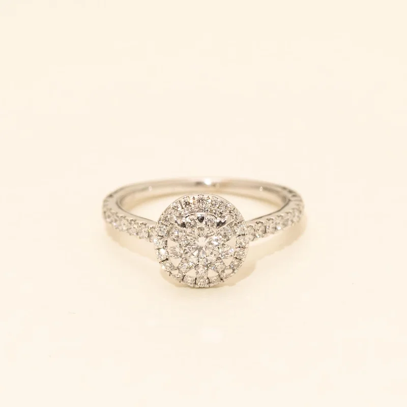 Estate Forevermark Bouquet Diamond Halo Ring in 18kt White Gold (3/4ct tw)