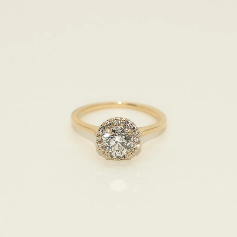 Forevermark Diamond Halo Engagement Ring in 14kt Yellow Gold (1ct tw)