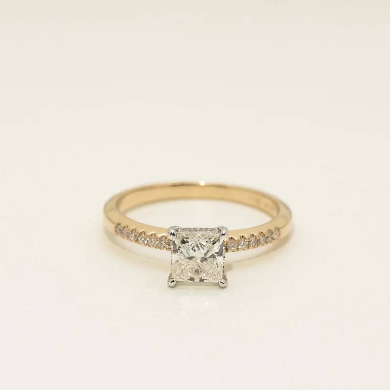 Princess Cut Diamond Engagement Ring in 14kt Yellow Gold and White Gold (1 1/5ct tw)