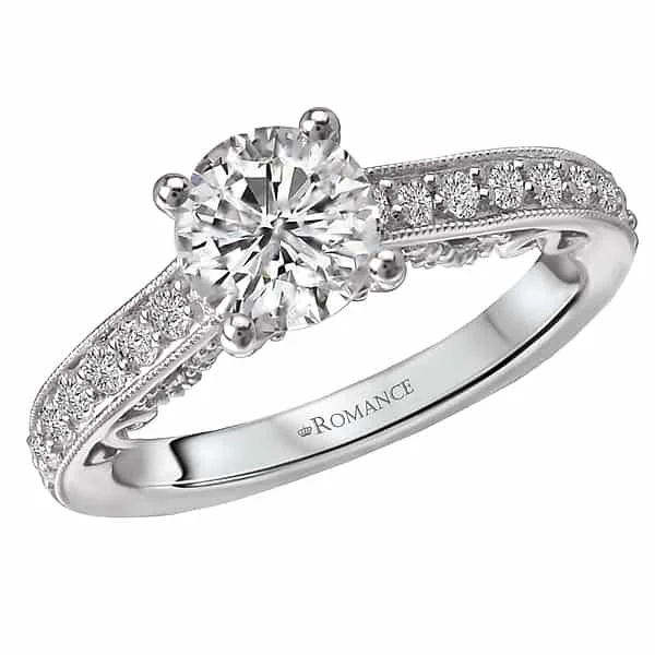 Romance Bead Set Diamond Accent Engagement Ring