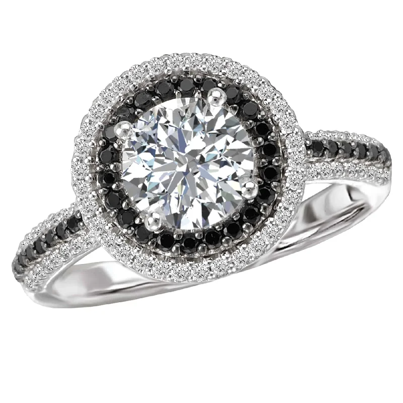 Romance Black and White Diamond Engagement Ring