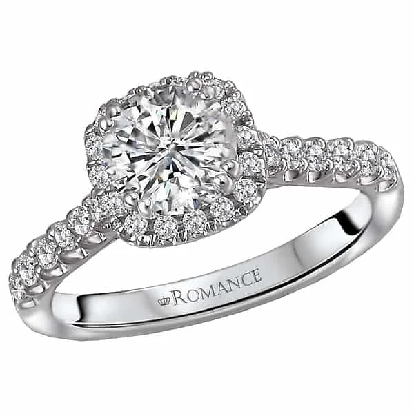 Romance Cushion Shaped Halo Engagement Ring