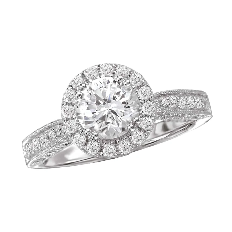 Romance Halo with Diamond Gallery Engagement Ring