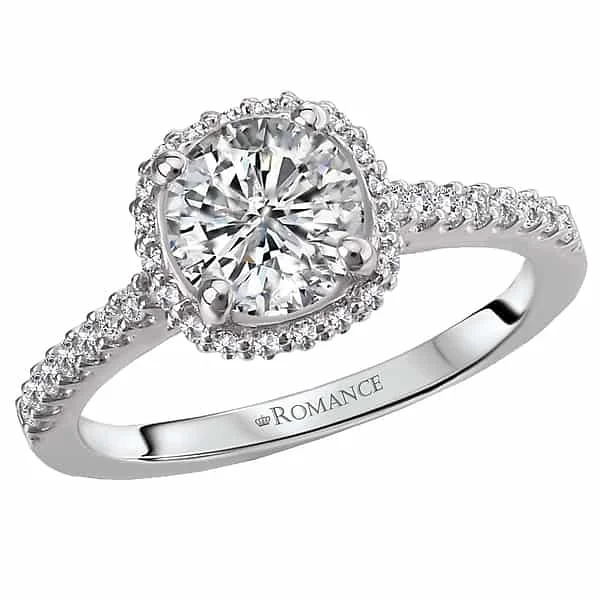 Romance Pave Halo Engagement Ring