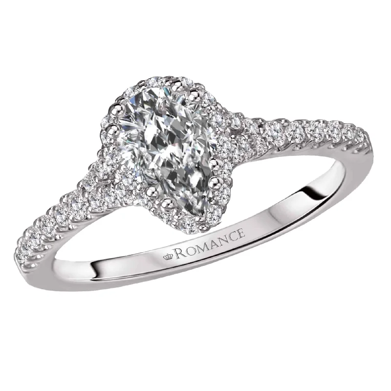 Romance Pear Shape Halo Engagement Ring