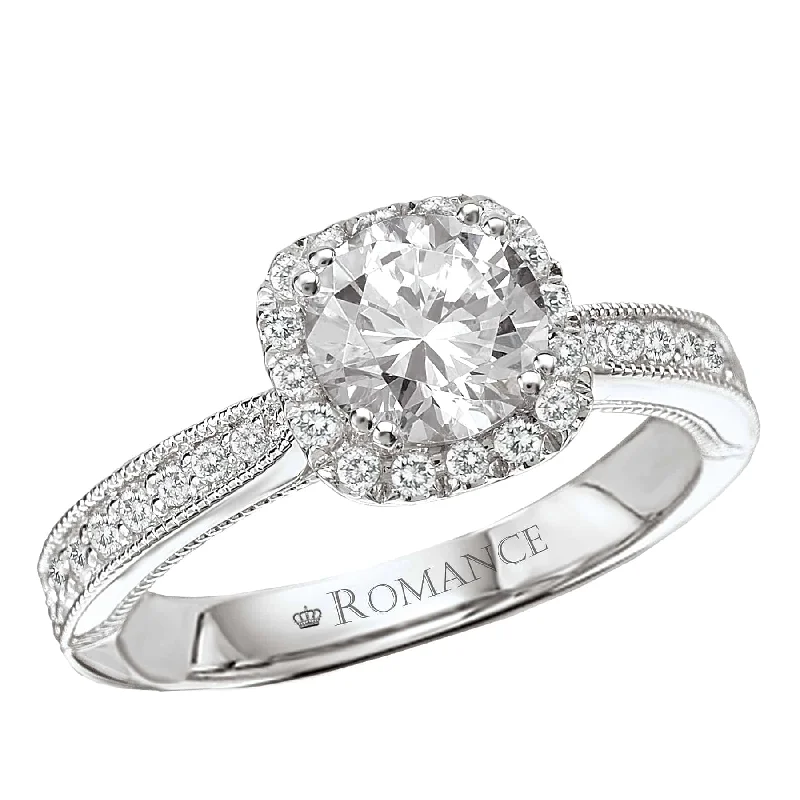 Romance Prong Set Halo Engagement Ring