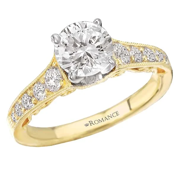 Romance Yellow Gold Graduated Diamond Engagement Ring