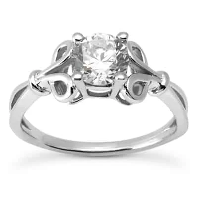 Scroll Shoulder Engagement Ring