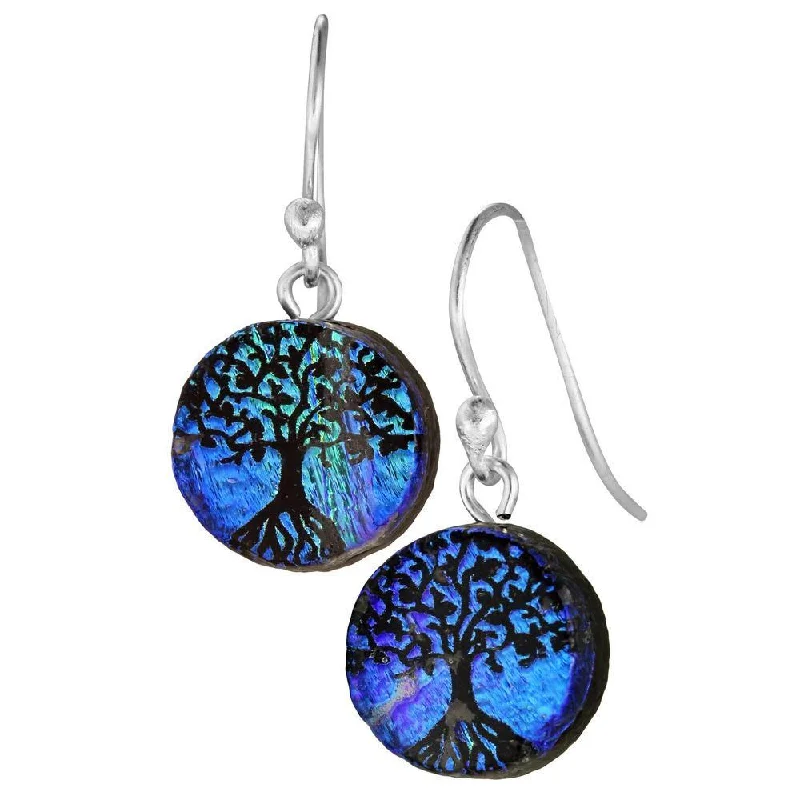 Dichroic Glass Tree Of Life Earrings