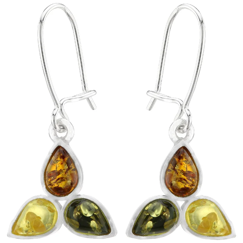 Trinity Amber & Sterling Earrings