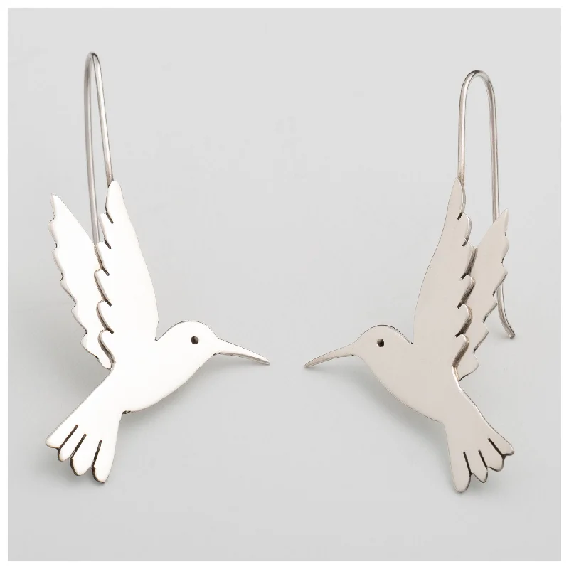 Flying Hummingbird Sterling Earrings