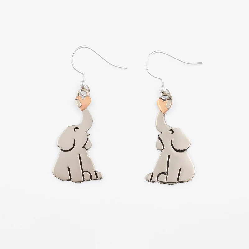 Elephants Love Mixed Metal Earrings