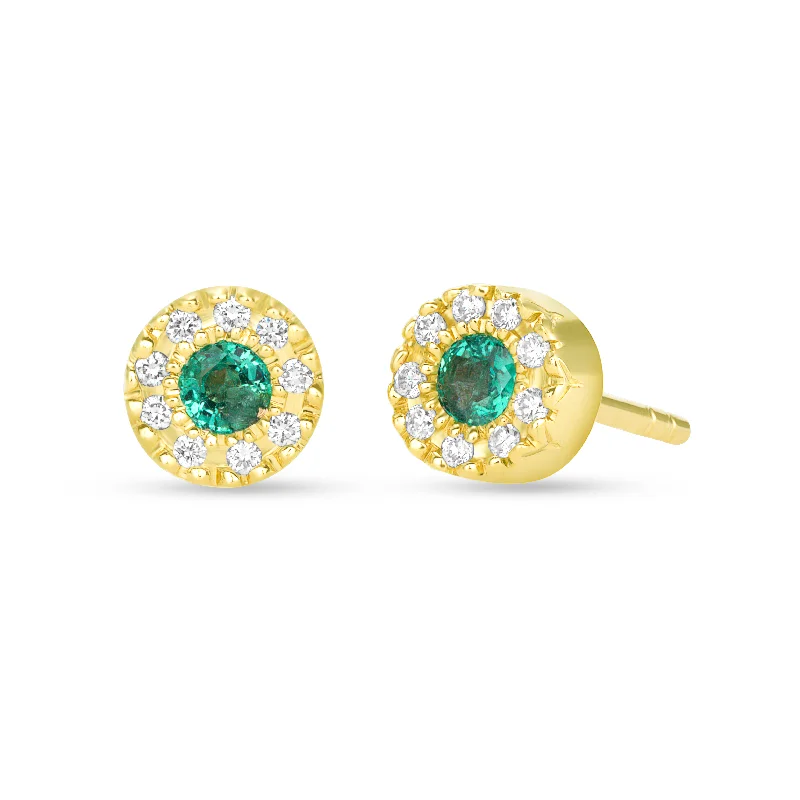 Nature Emerald and Diamond Earrings