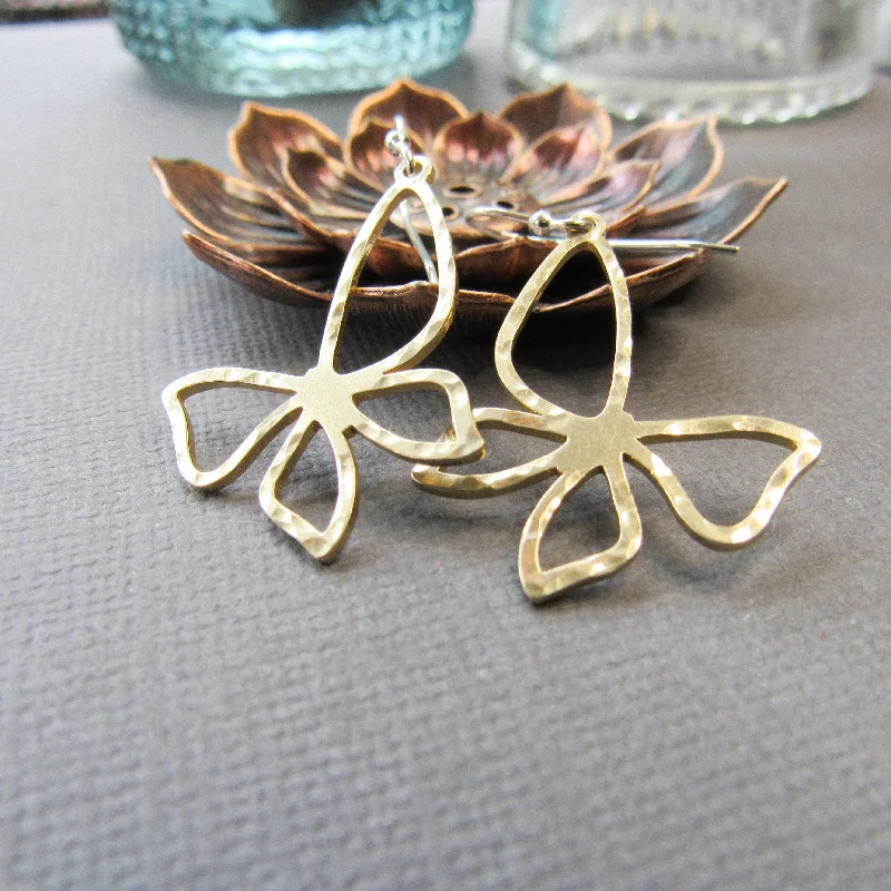 Brass Butterfly Earrings