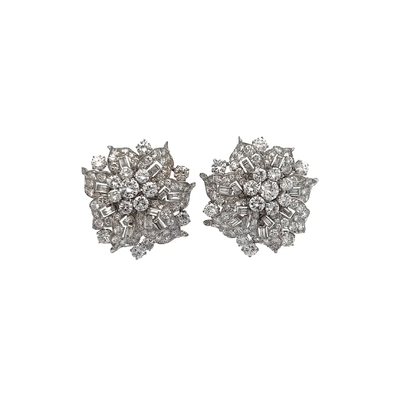 Bulgari 1960s Platinum Diamond Earrings