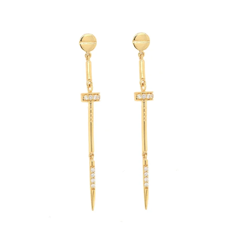 Alexis Gold and Diamond Dangling Earrings