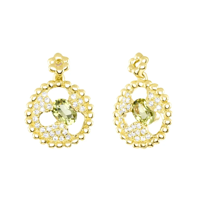 Holy Peridot Diamond Earrings