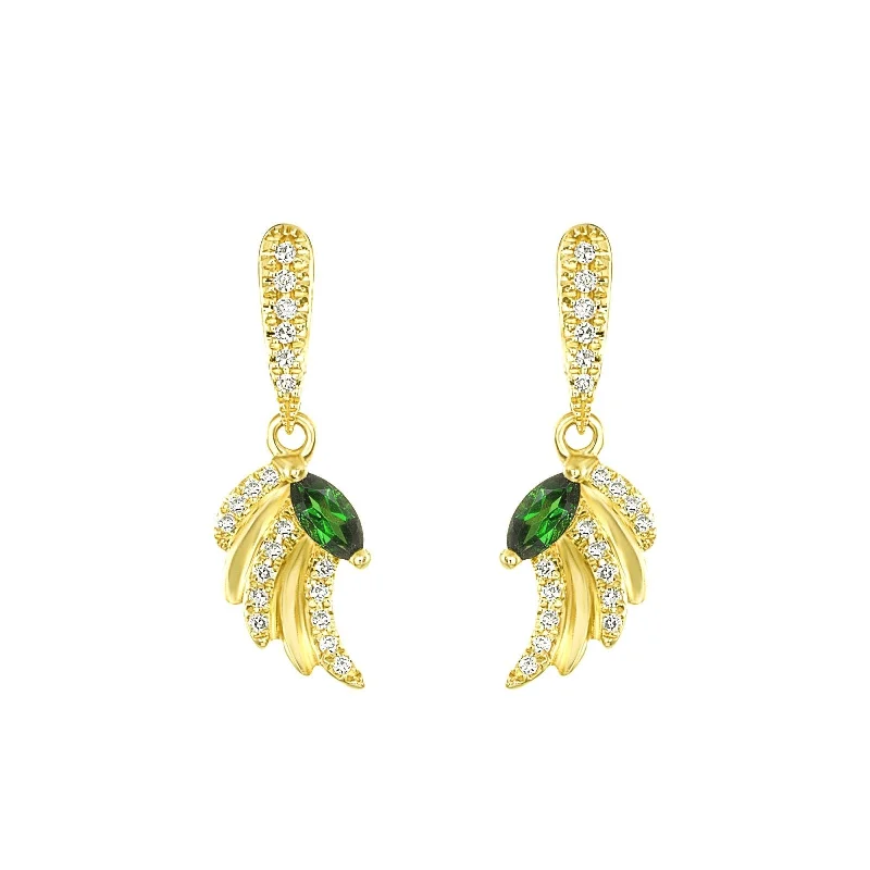 Flight Earrings Green Garnet