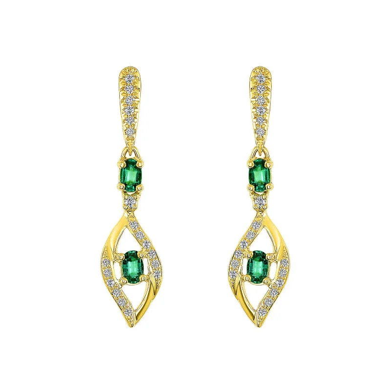 Larissa Emerald and Diamond Earrings