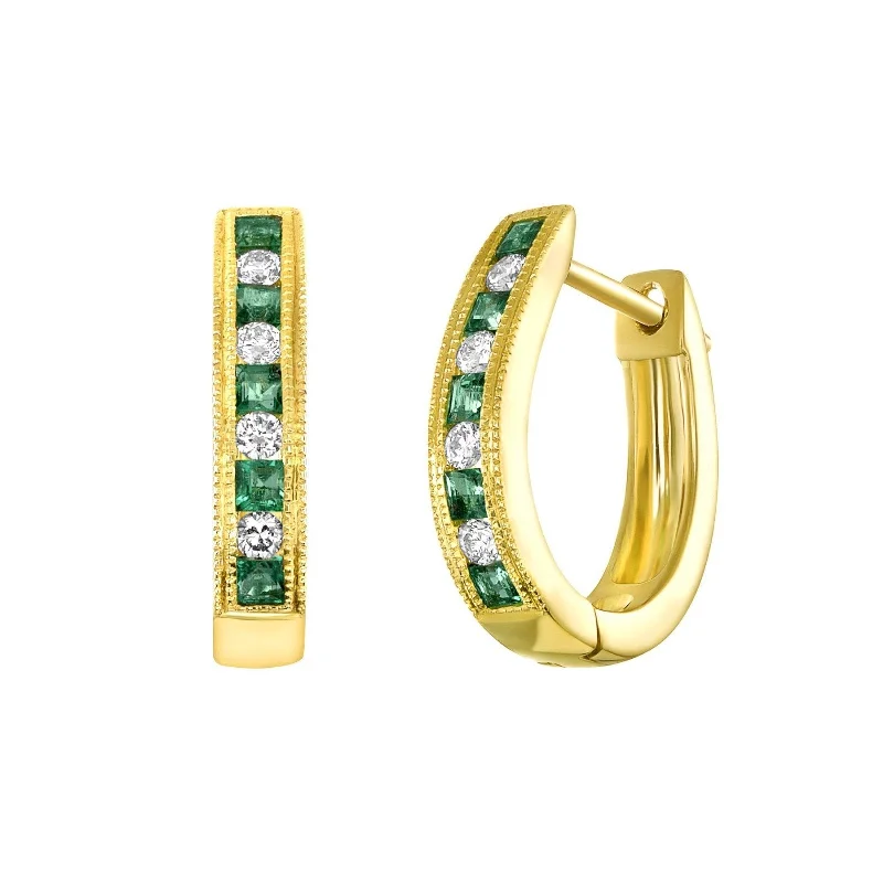 Lucky Emerald and Diamond Earrings