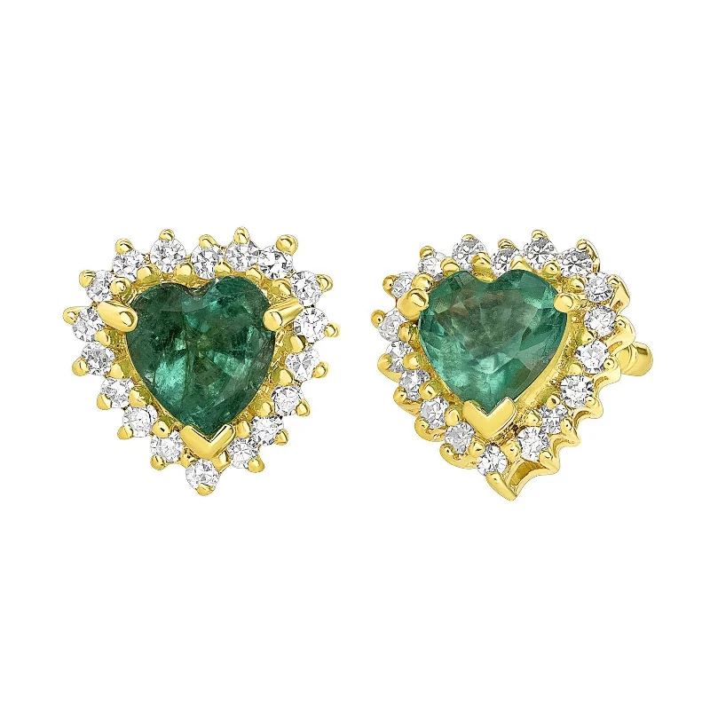 Madame Emerald Heart and Diamond Earrings