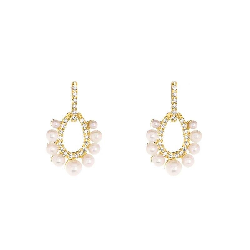 Maria Pearl and Diaomnd Earrings