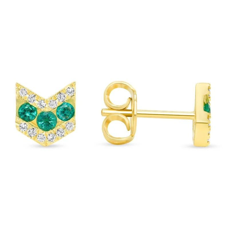 Medallion Emerald and Diamond Earrings