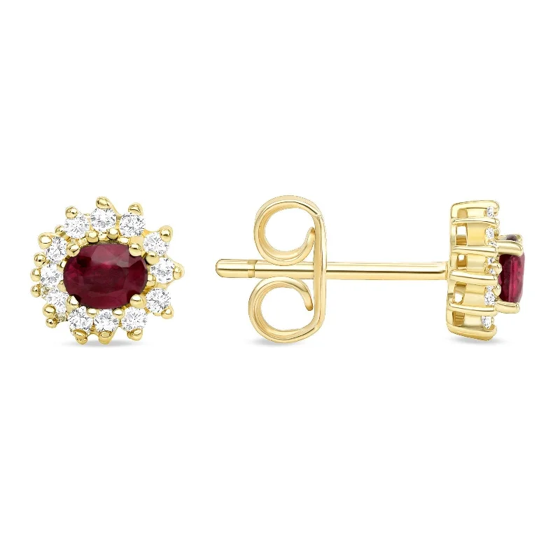 Mia Ruby and Diamond Earrings