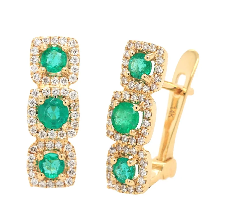 Morgan Emerald and Diamond Earrings