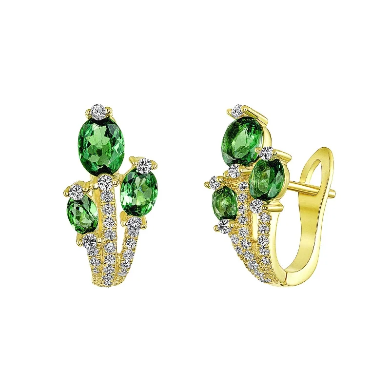 Natura Green Garnet  Earrings