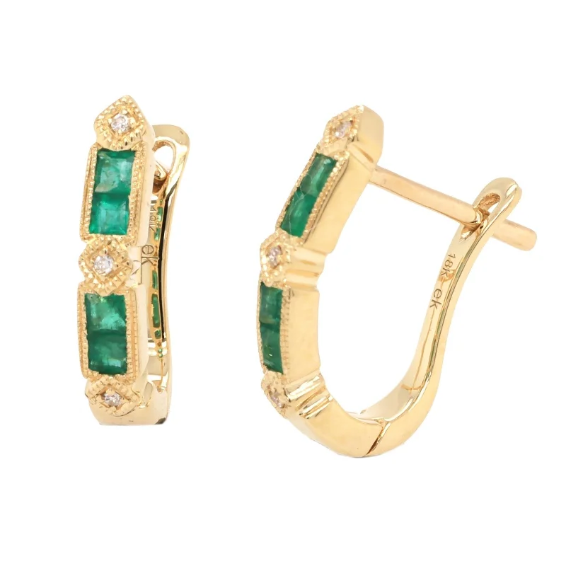 Promised Emerald and Diamond Earrings