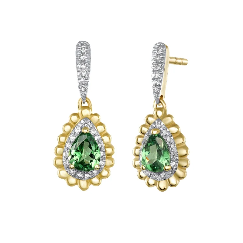 Reunion Green Garnet Earrings