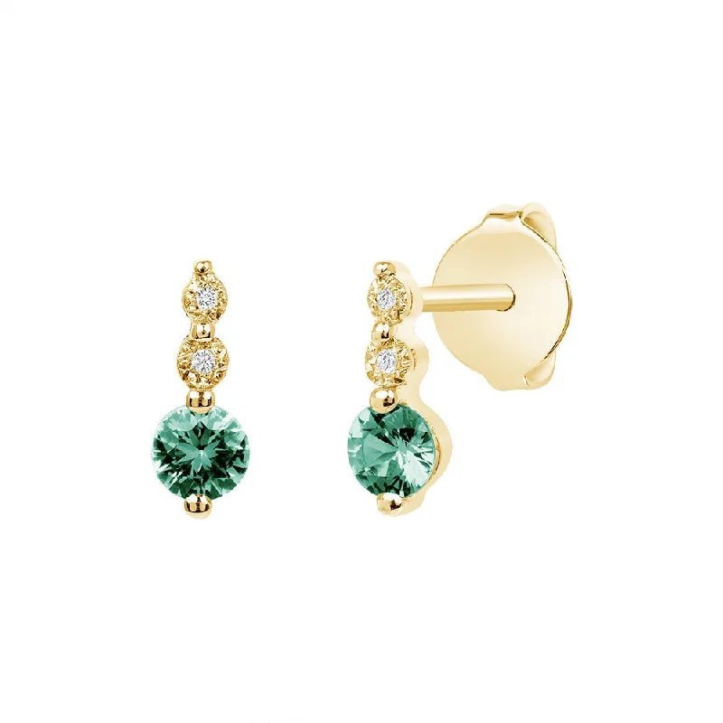 Sara Emerald and Diamond Earrings