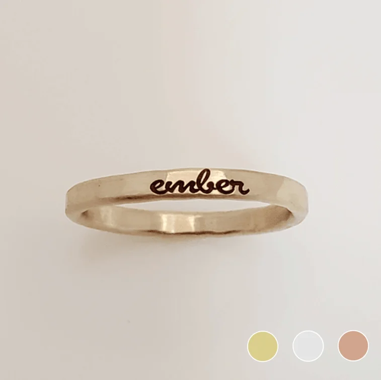 Bold Cursive Name Ring