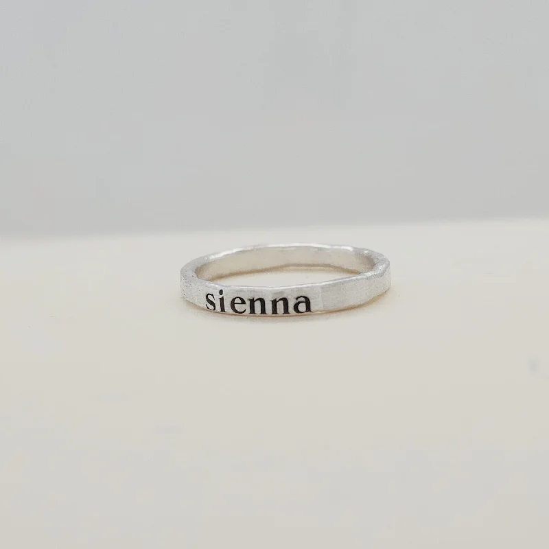 Serif Font Personalized Ring