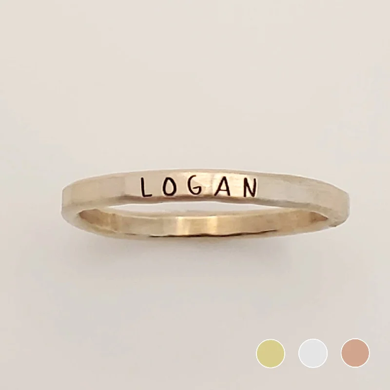 Skinny Upper Name Ring